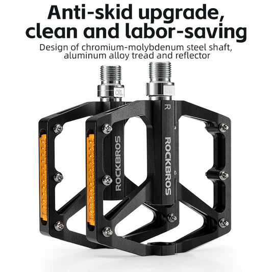 ROCKBROS Anti-Skid Aluminum Alloy Bike Pedals - Waterproof, Multiple Colors