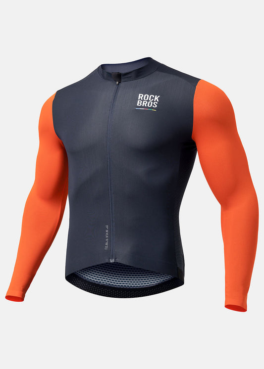 ROAD TO SKY Men's Long-Sleeve Cycling Jersey in Various Colours