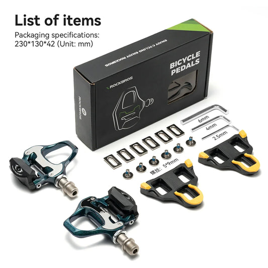 ROCKBROS Road MTB Lightweight Clipless Bicycle Pedals with Cleats Set Compatible with SPD-SL System