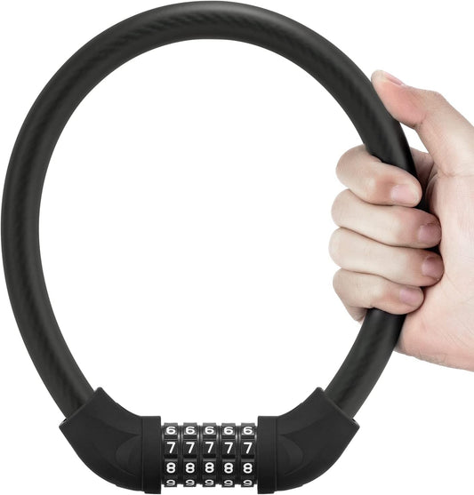 ROCKBROS Bike Lock 5 Digit Cable Lock Lightweight Bicycle Lock Combination Portable Lock