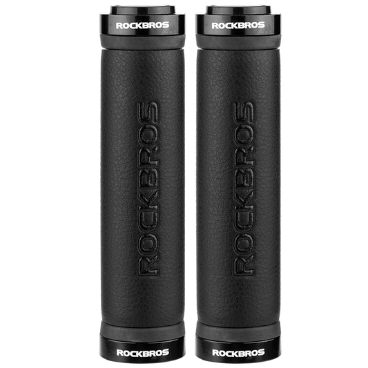ROCKBROS Microfiber Leather Bike Grips with Aluminum Lock