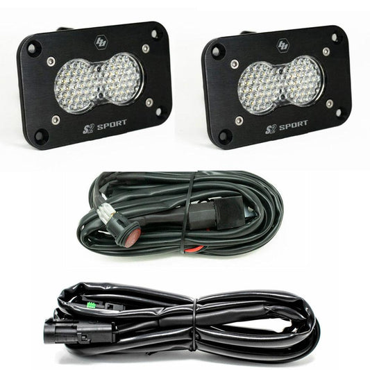 S2 Sport Black Flush Mount LED Auxiliary Light Pod - Universal Baja Designs
