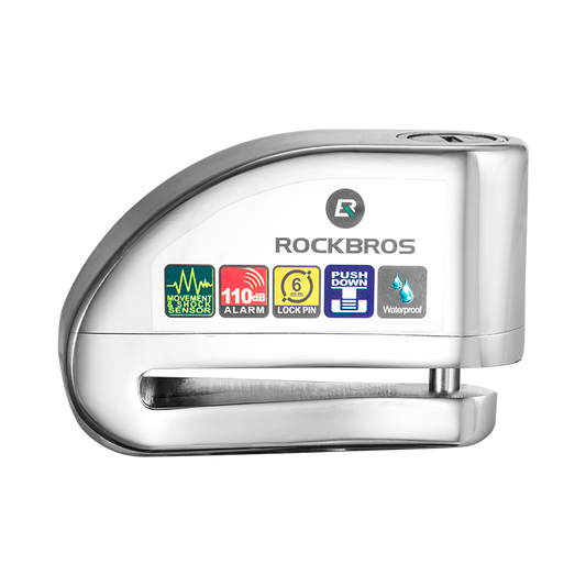 ROCKBROS Motorcycle Disc Lock Alarm Anti-theft 110db Waterproof Alloy Steel 6MM Electric device Scooter Helmet Bicycle Cable Lock