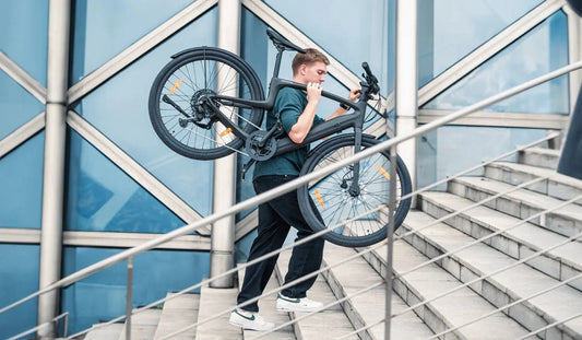 Urtopia Carbon1 Pro eBike in matte black, shown in its box with packaging.