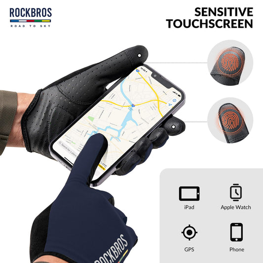 ROCKBROS Road-to-Sky Spring Summer Cycling Gloves Full Finger Touch Screen