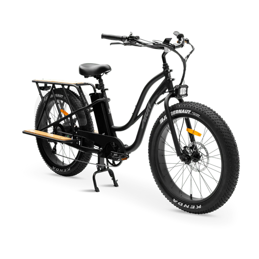 Murf Alpha Cargo electric bike in Obsidian Black, side view