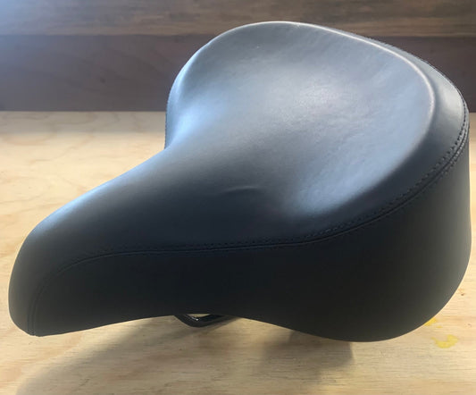 Classic Beach Cruiser Bike Seat with Metal Springs Extra Wide Bicycle Saddle - Black - Parts - 210000001289 eBike Super Shop