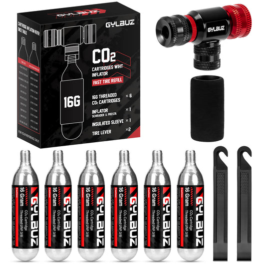 CO2 Inflator Set (with 6×16g Cartridges) - SHP-GYOP1BKRD_616 eBike Super Shop