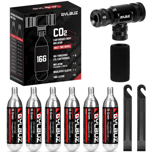CO2 Inflator Set (with 6×16g Cartridges) - SHP-GYOP1BLK_616 eBike Super Shop