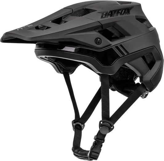Black eMTB helmet in XL size designed for eBike use, shown from a side angle.
