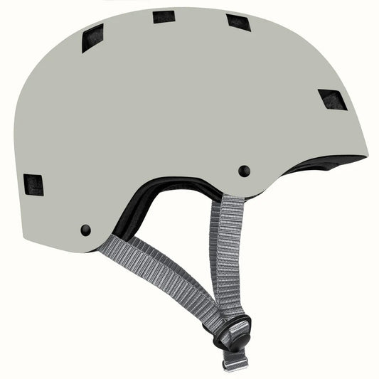 Matte oat Retrospec Dakota eBike helmet, side view, with adjustable straps and multiple air vents