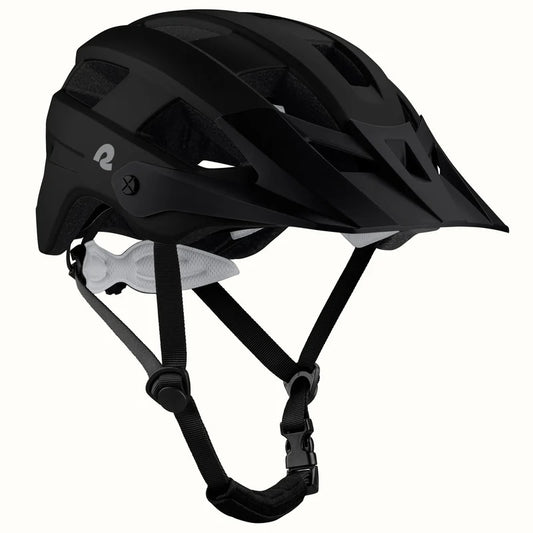 Matte black Retrospec Rowan mountain bike helmet for eBikes, side view, size adjustment dial visible