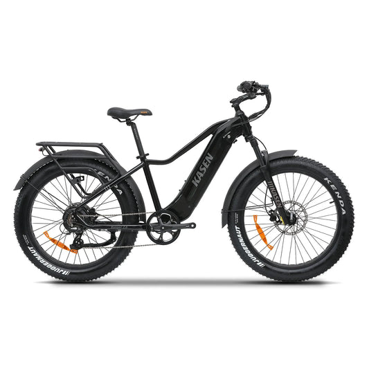 Black Kasen Ranger 2.0 electric bike side view against a white background