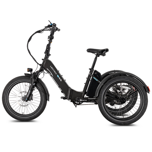 Lectric XP Trike2 electric tricycle in Tempest Gray, left side view