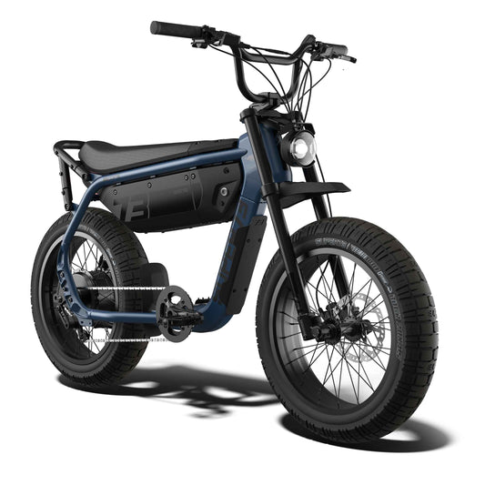 Super73 M1D electric bike in Slate color, side view, displayed on a white background