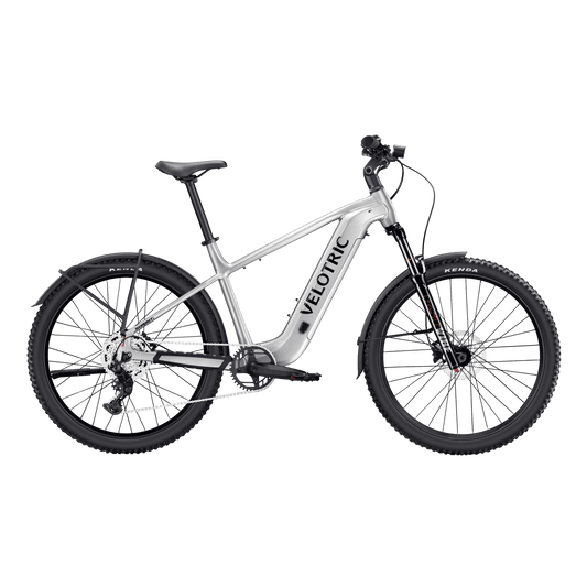 Velotric Summit 2 electric bike in Glacial Silver, side view, against a white background