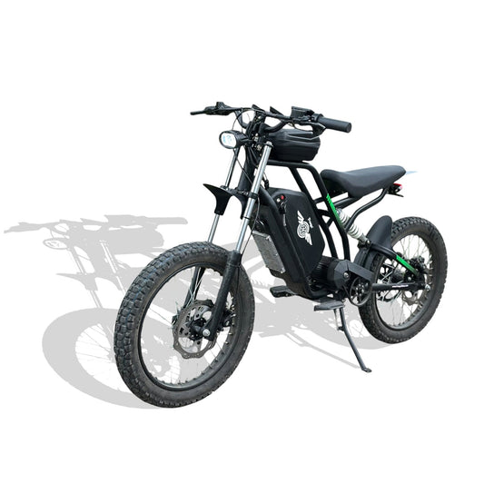 Black eMOTO FREEGO Nova 3 electric scooter, side view, on a white background