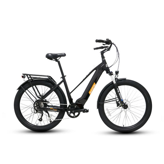 EUNORAU Meta275 500w Step Thru eBike 27.5x2.6 Road Electric Beach Cruiser eBike - Beach Cruiser eBike - EUNOR|BEACH|BLACK|0372 eBike Super Shop