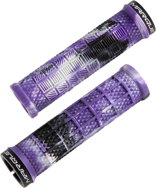 Purple eBike handlebar grips with textured surface, displayed on a white background.