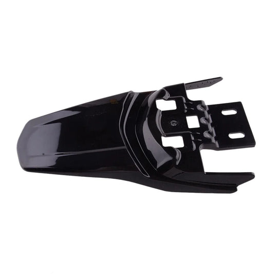 Surron Light Bee rear fender, black plastic, shown from a side angle against a white background.