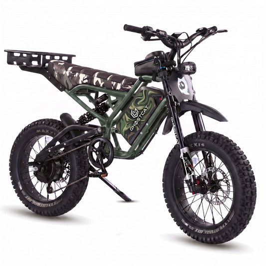 GhostCat F4X Hunter's Edition Full Bundle Army Green with rear rack and camo seat