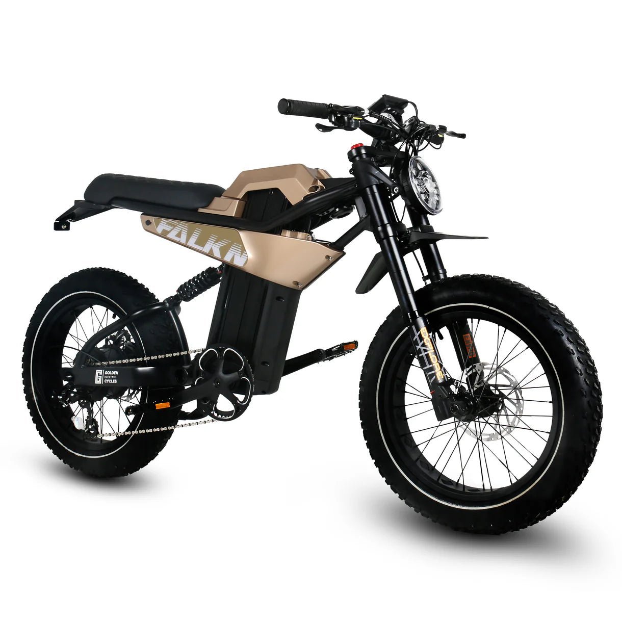 GOLDEN CYCLE Falkn 750w Moto eBike 20x4 Fat Electric e - Moto Style eBike - Moto Style eBike - GOLDE|MOTO|BLACK|0314 eBike Super Shop