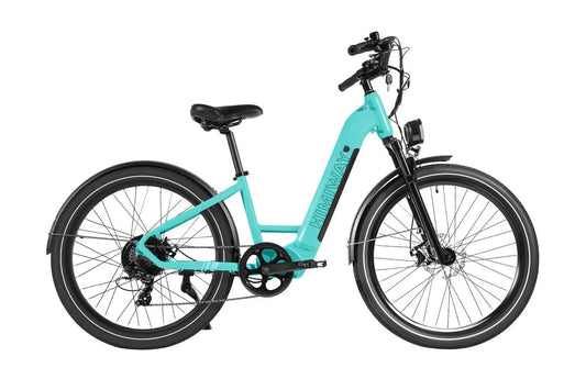 HIMIWAY Rambler 500 w Step Thru Ebike 27.5x2.4 Urban Electric Beach Cruiser eBike - Beach Cruiser eBike - HIMIW|BEACH|BLUE|0163 eBike Super Shop