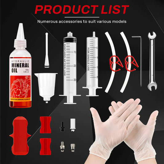 Hydraulic Brake Mineral Oil Bleed Kit For Shimano, Tektro, TRP - Bicycle Parts - SHP-BTK_01_GBZ eBike Super Shop