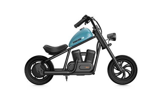 HYPER GOGO Cruiser 12 Electric Kids Mini Motorcycle eBike - 21.9v 160 w - Youth eMotorcycle - HYPER|BLUE|2246 eBike Super Shop