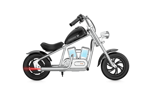 HYPER GOGO Cruiser 12 Plus (W APP) Kids Electric Mini Motorcycle eBike - 21.9v 160 w - Youth eMotorcycle - HYPER|BLACKNOTR|2268 eBike Super Shop