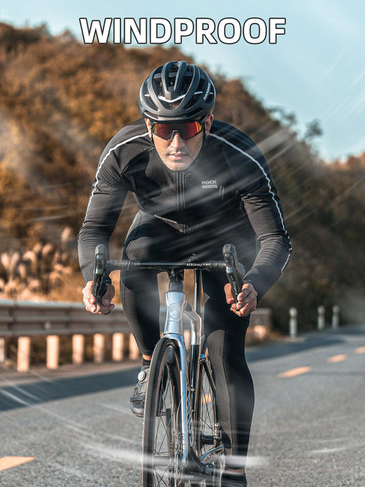 ROCKBROS Men's Winter Cycling Jacket Thermal Windproof Softshell for Road MTB