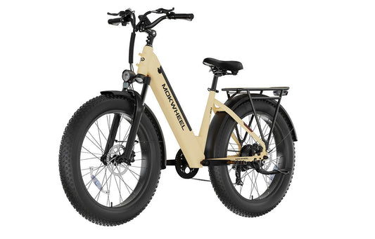 MOKWHEEL Mesa Plus ST 750 w Step Thru Ebike 26x4 Fat Tire Fat Tire Electric Beach Cruiser eBike - Fat Tire eBike - MOKWH|FATT|TANLARGE|0126 eBike Super Shop