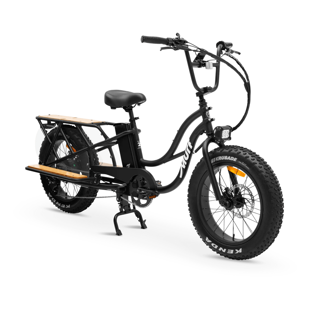 MURF Higgs Cargo Fat Tire Electric Cargo Beach Cruiser eBike - 52v 750 w Electric Cargo eBike - Cargo eBike - MURF|BLACK|2302 eBike Super Shop