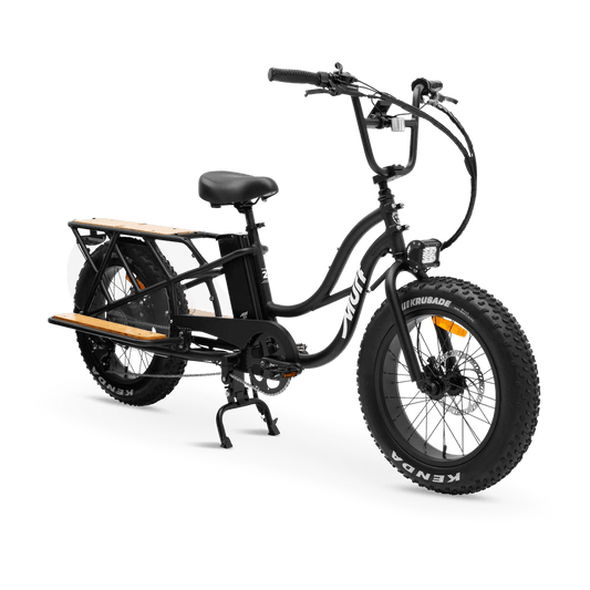 MURF Higgs Cargo Fat Tire Electric Cargo Beach Cruiser eBike - 52v 750 w Electric Cargo eBike - Cargo eBike - MURF|BLACK|2302 eBike Super Shop