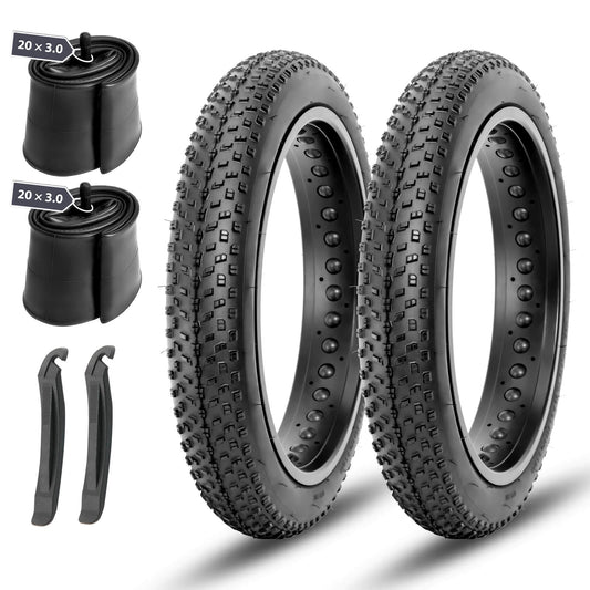 Raider - 20" / 26" × 3.0" / 4.0" - Bicycle Tires - SHP - HY8003_204BLK*2+TB204pair eBike Super Shop