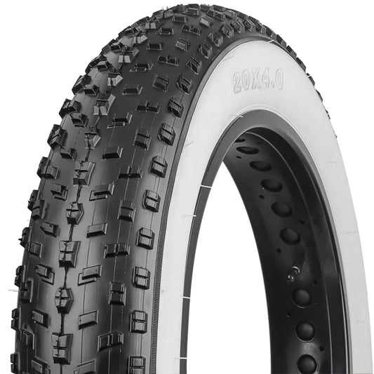 Raider White - Wall - 20×4.0 / 26×4.0 - Bicycle Tires - SHP - HY8003_204WHT eBike Super Shop