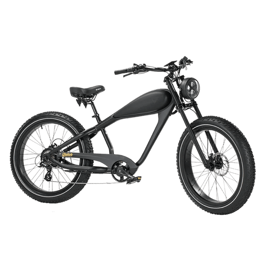 REVI Cheetah PLUS 750w Step Over Ebike 26x4 Fat Tire Electric Vintage eBike - Fat Tire Cruiser eBike - REVI|BLACK48V1|3000 eBike Super Shop