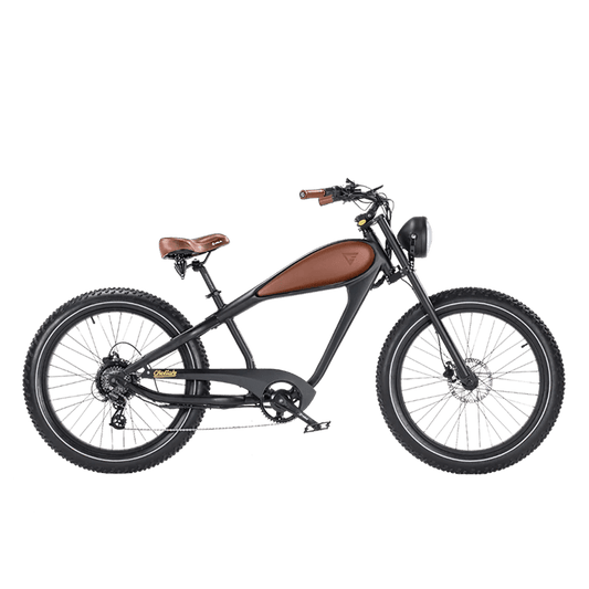 REVI Cheetah PLUS 750w Step Over Ebike 26x4 Fat Tire Electric Vintage eBike - Fat Tire Cruiser eBike - REVI|GRAY48V1|3002 eBike Super Shop