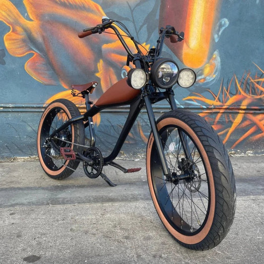 REVI Cheetah Plus – Outlaw Edition 750W Custom Electric Fat Tire eBike - Cheetah Cafe Racer - CHEETAHPLUS|CUSTOM|OUTLAW|0782 eBike Super Shop