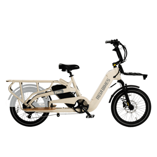 REVI Flux 750w Step Thru Ebike 20x2.4 Fat Tire Mini Fat Tire Electric Cargo eBike - Cargo eBike - REVI|CARGO|CREAM|0048 eBike Super Shop