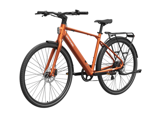 Side view of the Mokwheel Flint Pro eBike in black, showing its sturdy frame, thick tires, and rear cargo rack against a white background.