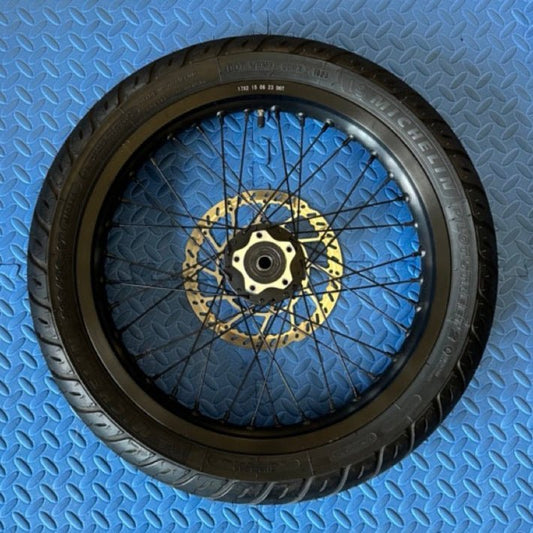 Surron eMoto Wheel set Michelin Super Moto CST 17x2.15 Rear Wheel & Tire Set for E - Moto Bike Use *Does not include rotor or sprocket* - Surron Wheel & Tire Set - Surron | CST | 17x2.1 | Rear Wheel & Tire Set eBike Super Shop
