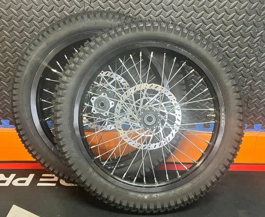 Throne eMoto Wheel Set Shinko 241 Dual Sport 17"/17" Front & Rear Wheel & Tire Set for Moto Bikes *Does not include rotor or sprocket* - Throne Wheel & Tire Set - Throne | Shinko | 17 inch | Front Wheel & Tire Set eBike Super Shop