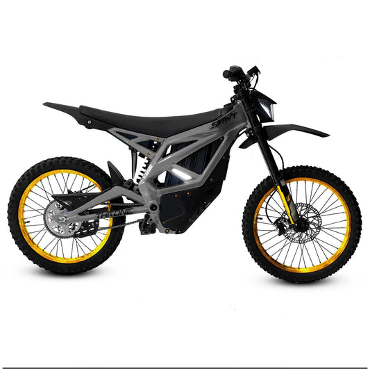Throne SRPNT Grey Gold Electric Dirt Bike – 12,500W Mid - Drive Power with 72V Battery System - Electric Dirt Bike - THRON|SPRNT|GREY - GOLD|2964 eBike Super Shop