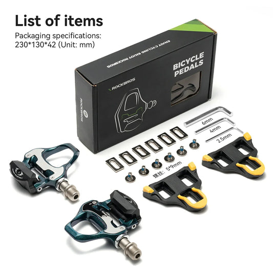 ROCKBROS Road MTB Lightweight Clipless Bicycle Pedals with Cleats Set Compatible with SPD-SL System