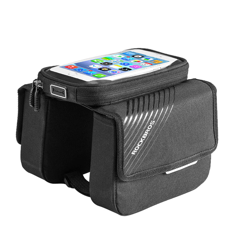 ROCKBROS 6.0" Bike Phone Holder Bag - Durable, Touchscreen, Large Capacity