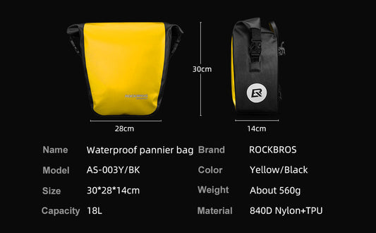 Std Bicycle Saddlebag Front Roller Panniers Bagin Yellow