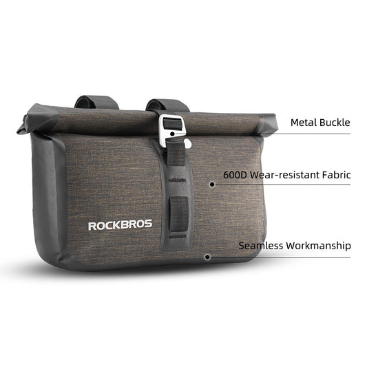 ROCKBROS Roll Handlebar Bag Bike Large Capacity Handlebar Frame Top Tube Bag 5-6L