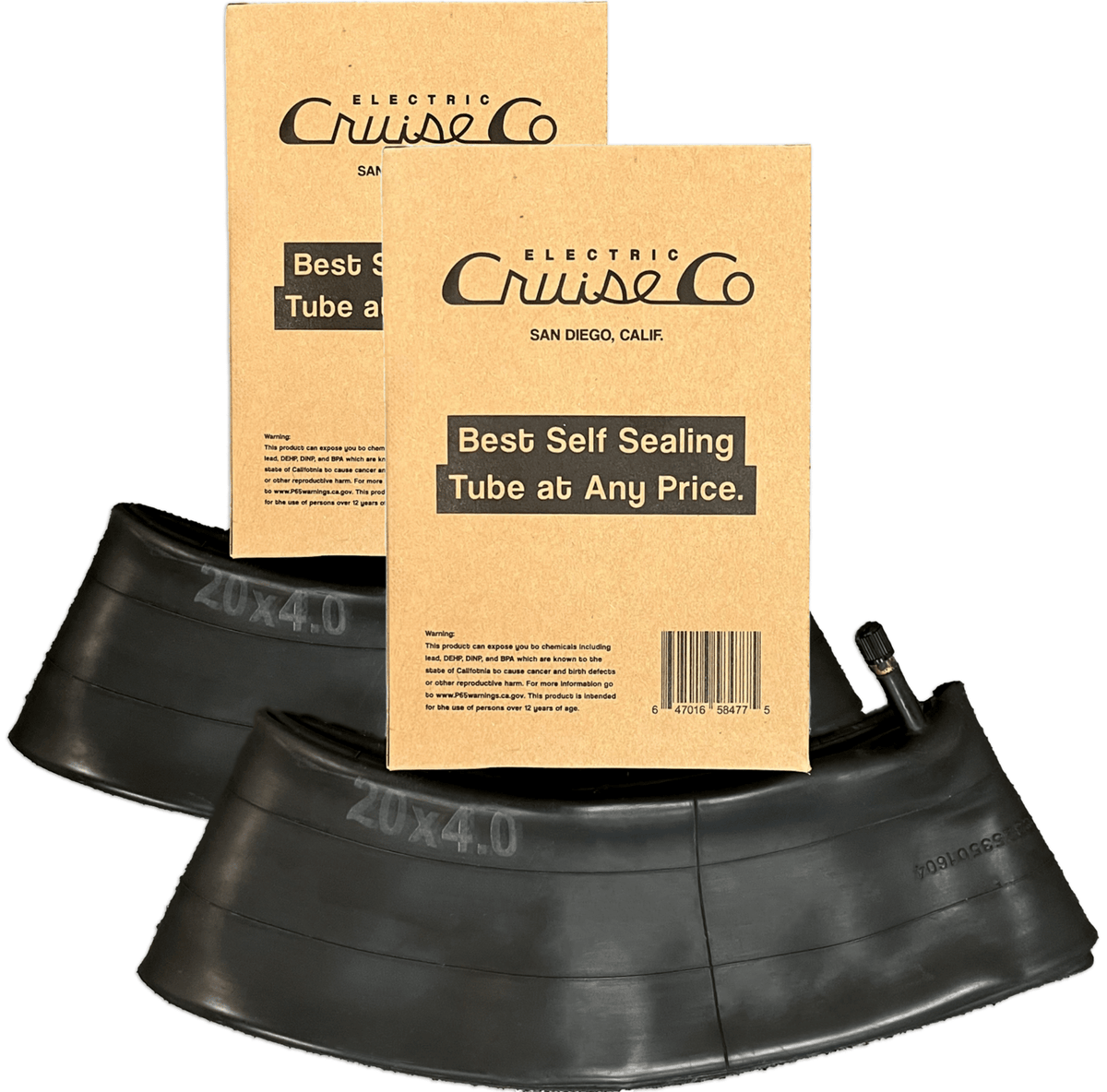 2 Pack - 20x4 Fat Tire Self Sealing Bicycle Tubes - Heavy Duty E - Bike Tube - Accessories - 2Pk - 20x4T - U - BL eBike Super Shop