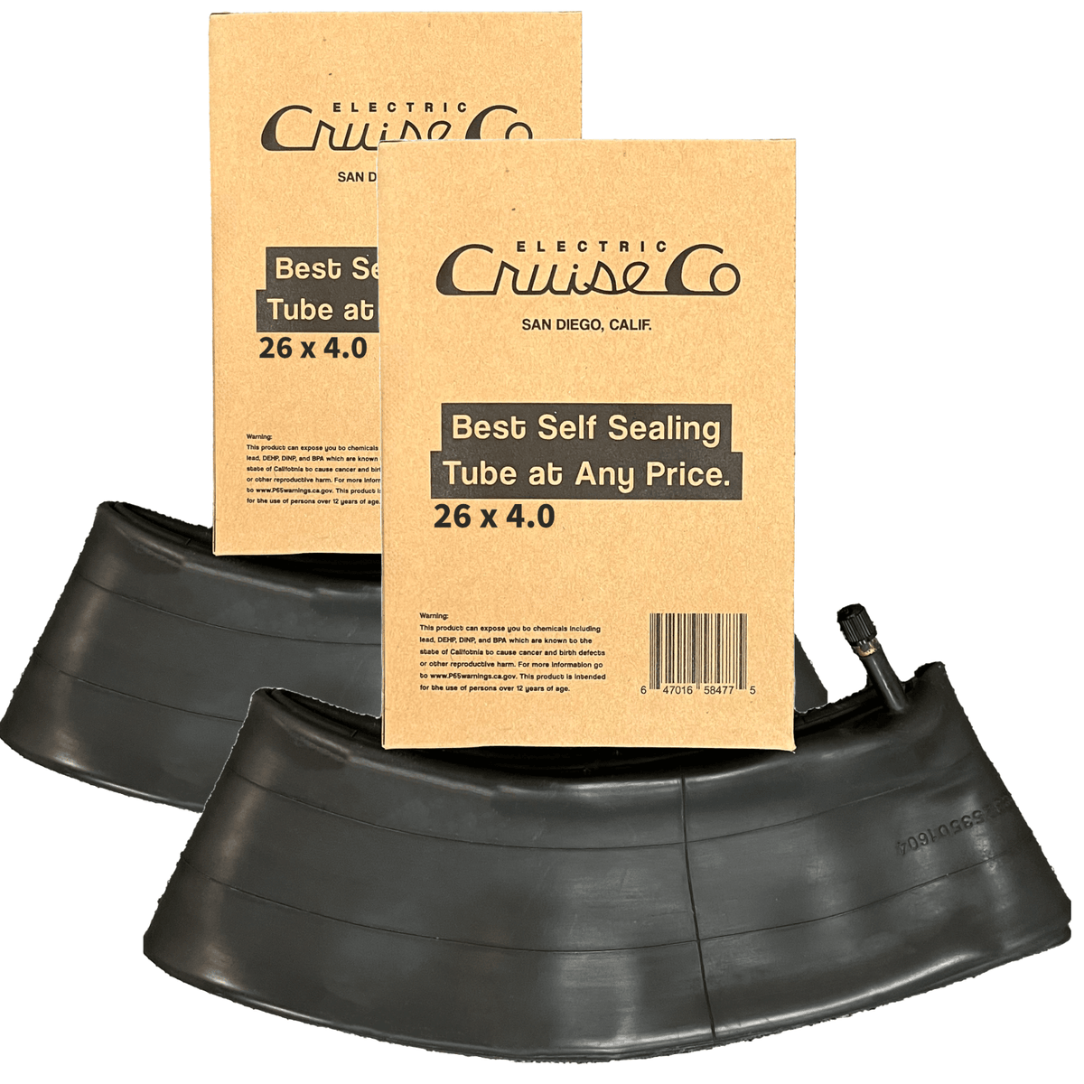 2 Pack - 26x4 Fat Tire Self Sealing Bicycle Tube - Heavy Duty E - Bike Tube - Accessories - 2Pk - 26x4T - U - BL eBike Super Shop